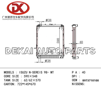Αυτόματη δεξαμενή 8973710100 φορτηγό ISUZU NPR 4HG1 4HF1 θερμαντικών σωμάτων συστημάτων ψύξης